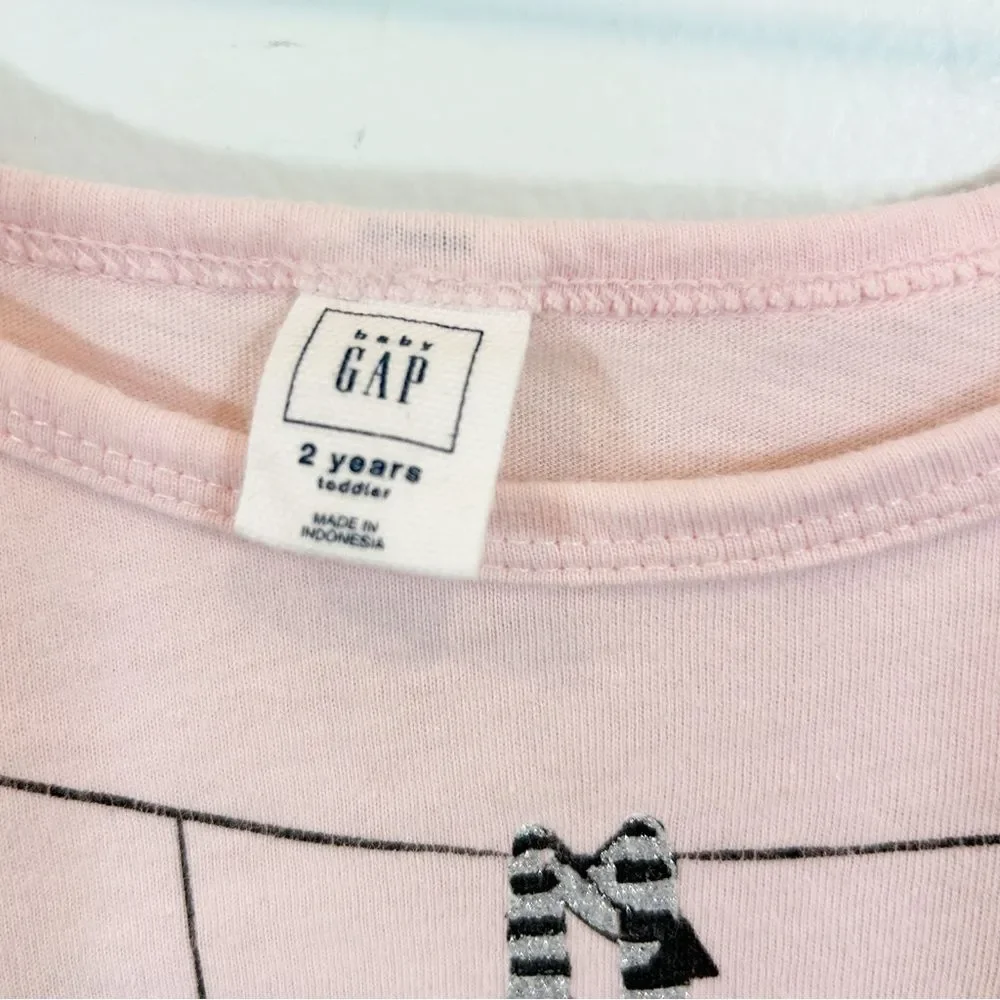 Baby Gap Pink and Black Velvet Bat Girl 2T Halloween Cape Shirt Top